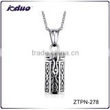 Retro Cuboid Ashes Stainless Steel Pendant Necklace