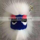 Factory Cute Style High Quality Real Fox Fur Monster Doll Keychain Charm for Bag thumbnail-2