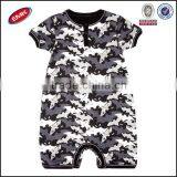 stylish round neck short sleeve and allover printed baby romper knitting patterns baby clothes for boy