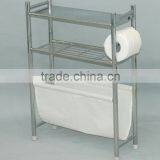 2 Level Slim Storage Cart Bathroom Furniture With Basket