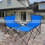 Folding Camping Picnic Outdoor Garden Party BBQ Dining Coffee Kitchen Foldable Table and Two Chair For Fishing thumbnail-2