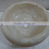 The Most Beautiful& Best Quality PURE WHITE ONYX ROUND TYRE SHAPED SINKS AND BASINS thumbnail-5