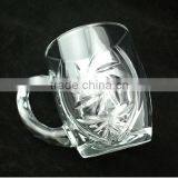 Haonai Hottest Selling Glass Coffee Mug With Embossed Logo,glass Cup With Handle thumbnail-2