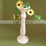Trade Assurance Antique Grey Color Handmade Wedding Decorative Small Wood Candle Holder thumbnail-1