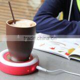 Winter USB Gadget Silicone Cup Mat, Rainbow Colorful Design USB Heat Warmer Coaster, Gift USB Cup Warm Coaster For Wholesale thumbnail-1