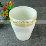 Fashion White And Yellow Stripe Eco Friendly Mug Ceramic Keep Cup For Office Use thumbnail-2