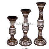 Carved Wood Candle Holder,Decorative Candle Holders