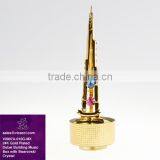 24K Gold Plated Dubai Tower Music Box With Crystals From Swarovski thumbnail-1