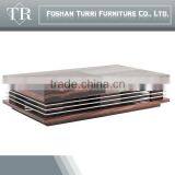 Unique Design Natural Travertine Wooden Coffee Table Set thumbnail-4