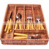 New Wicker Cutlery Tray With Compartments thumbnail-1