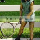 Bronze Girl Sculpture Playing Tennis Garden Decorative Statues thumbnail-1