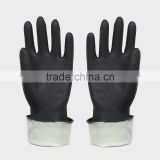 black orange Industrial Latex Glove/safety black latex glove