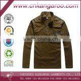 Men's 65% Polyester 35% Cotton With Logo Patch Zipper Collar and Pocket Military Polar Fleece Jacket thumbnail-1