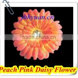 Glitter flower Peach Pink daisy flower Glitter hair flower