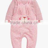 Cute Baby Girls Pink Bunny Dungarees And Bodysuit Set Romper Kids Clothing Unisex Child Clothes 2016 HSD5722 thumbnail-1