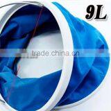 Foldable Water Fishing Bucket Portable Car Wash Basin 9L 3 Gallon Water Resistant Fabric Collapsible Bucket for Camping Hiking thumbnail-2
