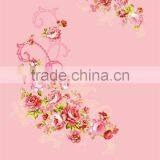 Super Soft Europe Style Flower Screen Printed Micro Plush Raschel Blanket