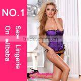 2015 Plus Size Women Corset Top Quality Guarantee Zipper Closure Lace up Detail Wholesale China Corset thumbnail-1