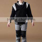 Children Boys Striped Sleeve and Hem Fleece Jacket thumbnail-4