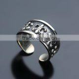 Personalized Cool Punk Jewelry Adjustbale Sterling Silver Flower Ring for Man thumbnail-5