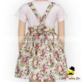 Summer Frock Design Cotton Flower Pattern Printed Baby Girl Suspender Floral School Uniform Rustic Dress thumbnail-6