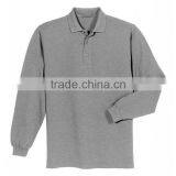 Wholesale Custom 100% Cotton Pique Mens Long Sleeve Polo Shirt thumbnail-3