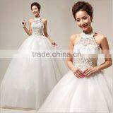 Sexy White Shiny Rhinestones Beaded Long Train Wedding Dresses thumbnail-1
