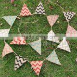 3.1m Chevron Mini Natural Hessian Burlap Fabric Banner Rustic Wedding Christmas Bunting thumbnail-1