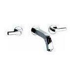 Two Handle Chrome Wall Mount Bathroom Sink Faucet Brass Basin Tap for Cloakroom thumbnail-1
