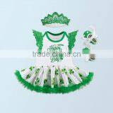 1st St. Patrick's Day Outfit, St Patricks Onesie, Baby Bodysuit, Baby Girl Photo Prop, Baby Girl Outfit, Green Tutu Bloomer thumbnail-1