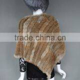 Fashion Modren 2016 Rabbit Fur Knitted Winter Warm Triangle Shawl for Women thumbnail-4