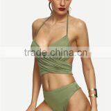 Swimming Wrap Bandage Ladies Mature Swimsuit Cross Back Bikini thumbnail-2