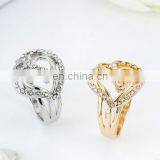 Twisty Heart Zircon Alloy Ring Wedding Engagement Rings High Quality Alloy Crystal Ring thumbnail-2