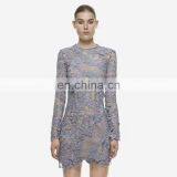 Casual Dresses Women Summer White Bodycon Floral Crochet Lace Long Sleeve Sexy Mini Dress thumbnail-4