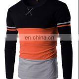 China OEM/ODM Men's Trend Long Sleeve T-shirt Stitching Sweatshirt Round Neck Hit Color thumbnail-1