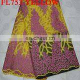 High Quality Cotton Lace African Lace FL753 Yellow thumbnail-1