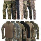 6-Colors Knitted Army Military Combat H Frog Sleeve Tactical Shirt Suit thumbnail-5