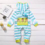 Newborn Cute Striped Rompers Baby Boys Girls Hooded Romper Jumpsuit thumbnail-6