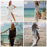 50styles Crochet White Knitted Beach Cover up Dress Tunic Long Pareos Bikinis Cover Ups Swim Cover up Robe Plage Beachwear thumbnail-5