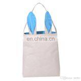 Cotton Linen Easter Bunny Ears Basket Bag For Easter Gift Packing Easter Handbag For Child Fine Festival Gift 255*305*100mm thumbnail-3
