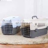 Solid color small portable plastic air transport case breathable comfortable pet flight case pet cage