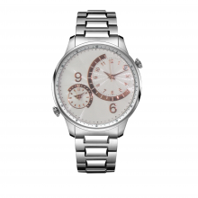 Stainless Steel Case Fashion Gift Watches Genuine Leather Dual Time Quartz Man Watch thumbnail-4
