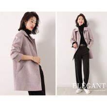 The New 2021 Simple Commuter Single-breasted Double-faced Wool Coat for Women thumbnail-3