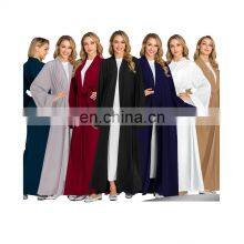Wholesale Price Simple Dubai Latest Abaya Wholesale Ready to Ship Pleated Design 6 Colors Long Dresses Muslim Abaya thumbnail-2