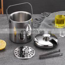 Double Selling Metal Cooler Beer Customizable Wholesale Premium Round Branded Decorative Ice Buckets thumbnail-4