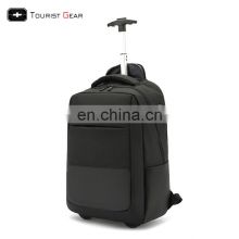 Wholesale trolley backpack for men waterproof business travel backpack with USB charging port fashion nylon bag with wheels