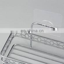 ODM Diamond Series Bathroom Iron Rack Wall Mounted Stickers Wire Basket Shower Caddy Bathroom Shelf thumbnail-4