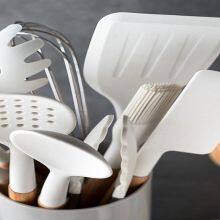 Nordic White Customized Silicone Spatula Stir-fry Spatula Non-stick Wok Stir-fry Spoon Spatula Household Kitchen Set thumbnail-2