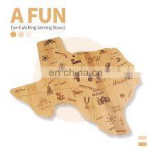 Bamboo Wood State Shaped Bamboo Serving Cutting Board thumbnail-2