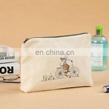 Custom Logo Travel Make Up Makeup Lipstick Zippered Pouch Cotton Canvas Cosmetic Toiletry Bag or Pouch With Zipper thumbnail-3
